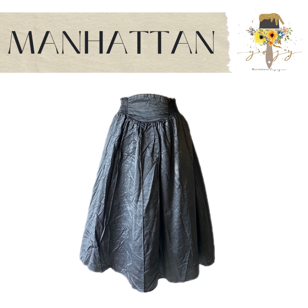 MANHATTAN, SIZE 12, Metallic Silver, Maxi, Accentuated Waist, SKIRT